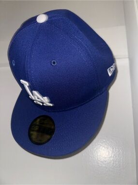 New Era Los Angeles Dodgers Blue Fitted Cap with White Logo